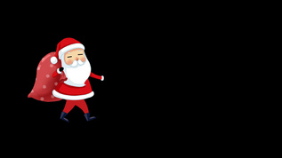 4K卡通圣诞老人背礼物派发带通道视频素材视频素材