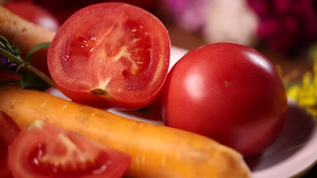 健康蔬果西红柿胡萝卜视频素材