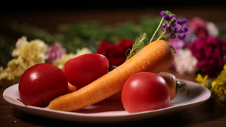 健康蔬果西红柿胡萝卜视频素材