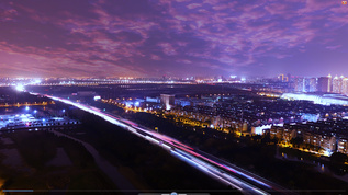 4K俯瞰城市震撼夜景交通延时视频素材