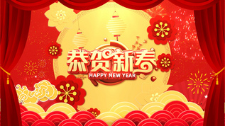 4K喜庆新年节日热闹红色背景视频视频素材