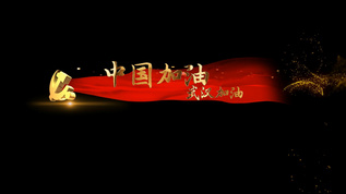 中国加油武汉加油红绸字幕条视频素材