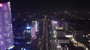 航拍惠州城市CBD夜景视频素材