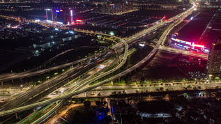 佛山佛陈路夜景延时视频素材