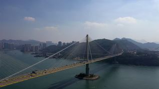 香港全景屯门汀九桥视频素材