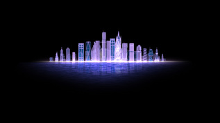 LED城市倒影背景视频素材