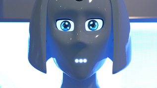 女机器人头部视频素材