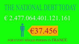绿色屏幕上的法郎朗朗特的国民债务活时计对数视频素材