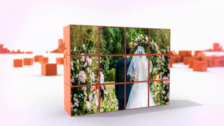 酷炫拼图浪漫婚礼婚庆写真相册图片展示会声会影X10模板视频素材