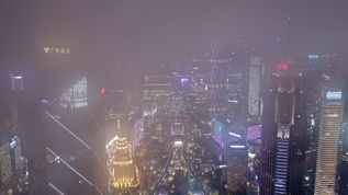 广州云中夜景航拍视频素材