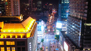4K航拍南京东路夜景视频素材