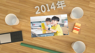 三维儿童成长记录时间轴课桌相册写真ae模板视频素材