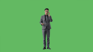 4k绿幕合成抠像商务人士打电话视频素材
