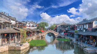 西塘古镇旅游风景照片合成背景视频视频素材