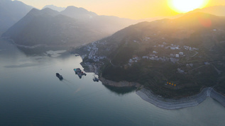 5A景区长江三峡巫峡巴东日落环绕延时4K视频素材