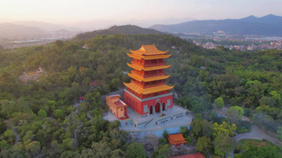 厦门航拍梵天寺魁星阁建筑景观视频素材