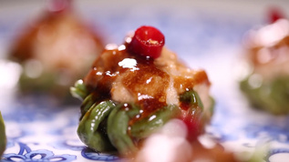 中华美食豇豆酿肉视频素材