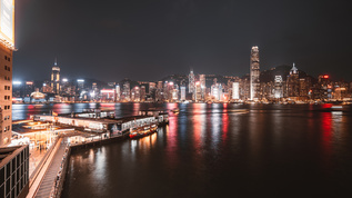 香港维多利亚港夜景延时视频素材