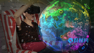VR虚拟现实体验炫酷地球视频模板视频素材