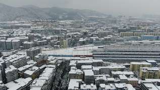 航拍冬天雪景视频素材