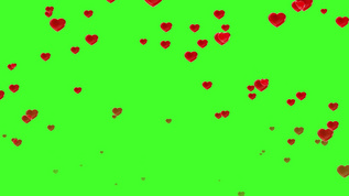 浪漫红心爱心绿幕视频素材视频素材