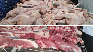 菜市场猪肉鸡肉合集4K视频素材