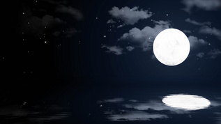 浪漫唯美月亮海上背景视频视频素材