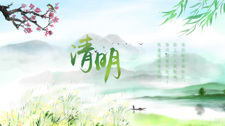 中国风传统节日清明水墨风背景视频视频素材
