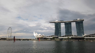 新加坡地标金沙酒店延时视频素材