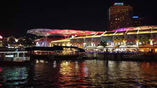 新加坡克拉码头夜景延时视频视频素材