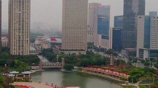 航拍广东佛山城市高楼建筑视频素材