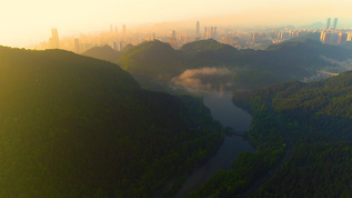 4K航拍贵阳黔灵山森林公园视频素材