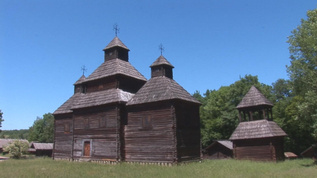 古老的木制教堂视频素材