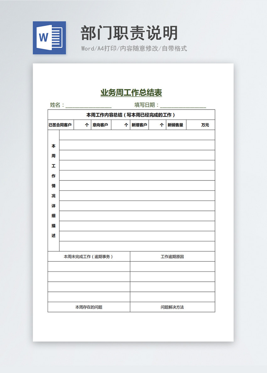 部门职责说明(修订版)word文档