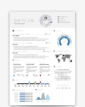 社交媒体经理个人简历word模板word文档