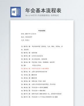 活动流程word模板_活动流程word文档下载_活