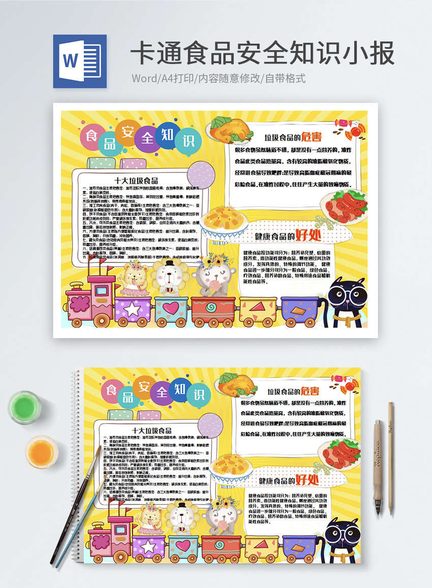 食品安全知识word小报