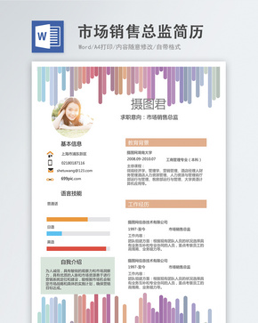 市场销售总监word简历word文档