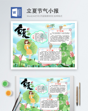 立夏节气Word小报word文档