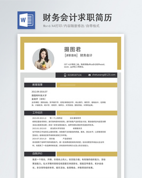 财务会计word简历word文档