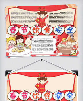 春节饮食安全小报手抄报模版图片