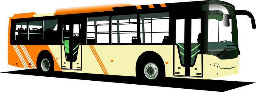 黄色城市巴士。 教练。 矢量插图