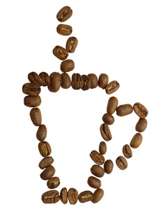 咖啡豆白色的形状