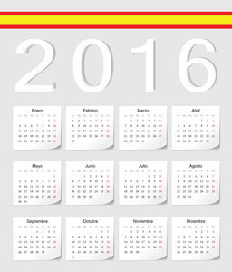 西班牙 2016年日历