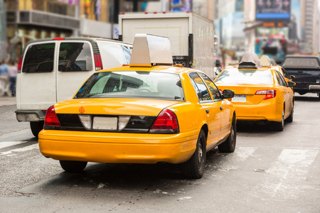 在纽约的黄色出租车