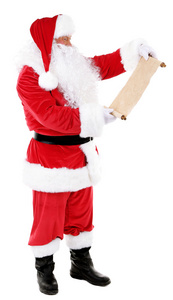 圣诞老人保存列表的孤立的白色背景上的愿望