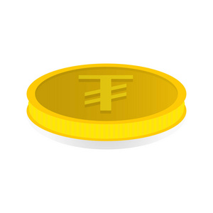 矢量图的一枚金币和图格里克的象征