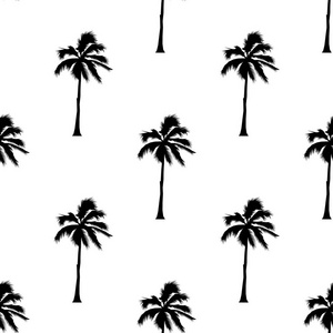 棕榈树图案无缝纹理任何 web 设计或纺织的白色背景上。矢量