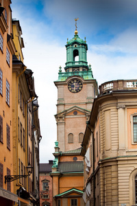 在瑞典的斯德哥尔摩老城街