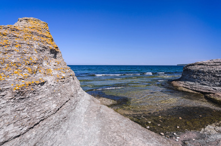 高海海岸峭壁上厄兰岛岛图片